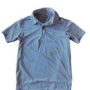 IZOD Golf Blue Striped Kids Polo Shirt size 8